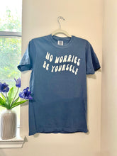 Load image into Gallery viewer, Wavy Be Yourself T-shirt in Denim Blue
