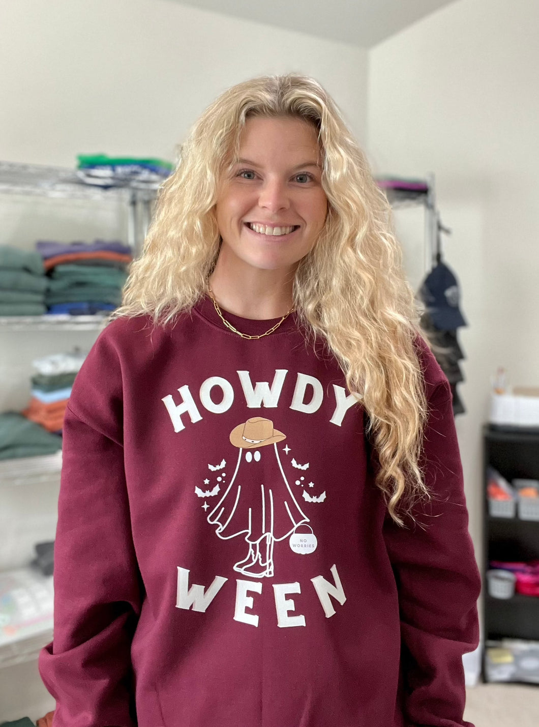 Howdy Ween Crewneck in Maroon